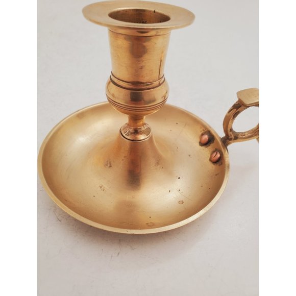 Vintage Brass Candle Holder - Brass Candlestick Holder - Brass Chamberst… - Picture 4 of 10